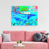 walvis omwikkeld doek canvas afdruk (Insitu (Woonkamer))