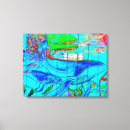 walvis omwikkeld doek canvas afdruk (Voorkant)