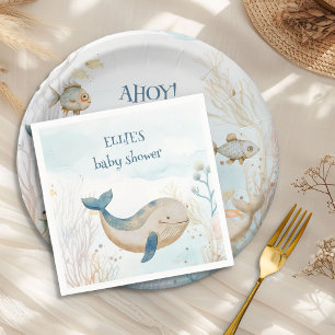 Walvis onder de zee jongen babyshower servet
