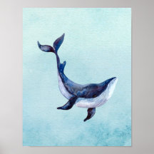 Walvis, onder de zee, oceaan kinderkamer muurkunst