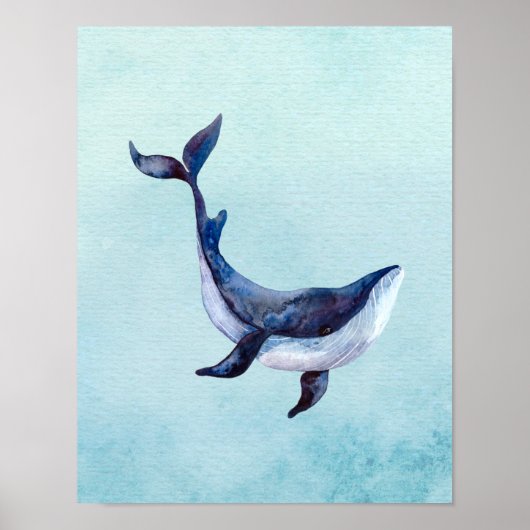 Walvis, Onder de Zee, Oceaan Muurkunst voor de Kin Poster (Voorkant)