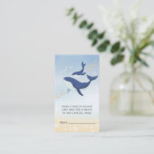walvis onder het Baby shower Zee Informatiekaartje (Staand voorkant)