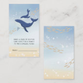 walvis onder het Baby shower Zee Informatiekaartje (Voorkant / Achterkant)