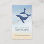 walvis onder het Baby shower Zee Informatiekaartje (Voorkant)