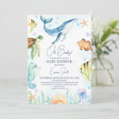 walvis onder het Baby shower Zee Kaart (Staand voorkant)