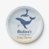 walvis onder het Baby shower Zee Papieren Bordje (Voorkant)