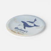 walvis onder het Baby shower Zee Papieren Bordje (Gekanteld)