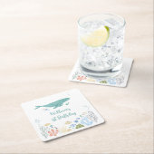 Walvis onder het Zee 1e Verjaardag Kartonnen Onderzetters (Insitu)