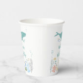 Walvis onder het Zee 1e Verjaardag Papieren Bekers (Rechts)