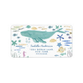 Walvis onder het Zee adres Etiket (Voorkant)
