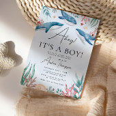 Walvis Onder het Zee Ahoy Het is een Boy Baby show Kaart