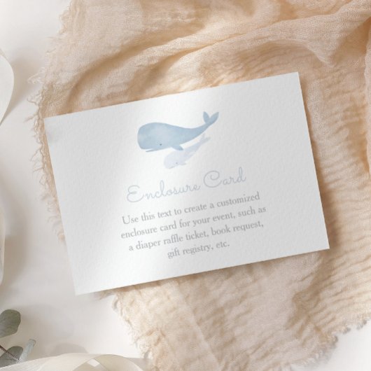 Walvis onder het Zee Baby shower Custom Informatiekaartje