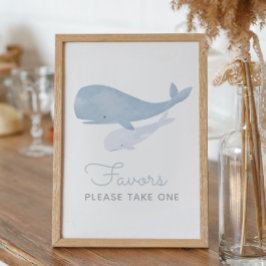 Walvis Onder het Zee Baby shower Favors Sign Poster