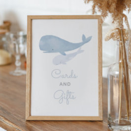 Walvis Onder het Zee Baby shower Kaarten en gesche Poster