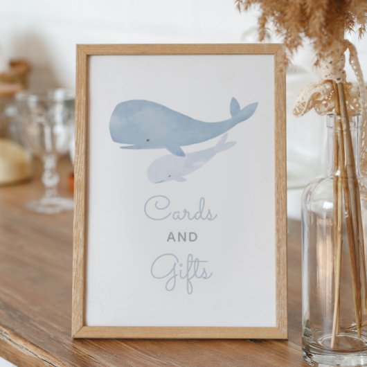 Walvis Onder het Zee Baby shower Kaarten en gesche Poster