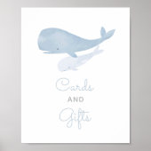 Walvis Onder het Zee Baby shower Kaarten en gesche Poster (Voorkant)