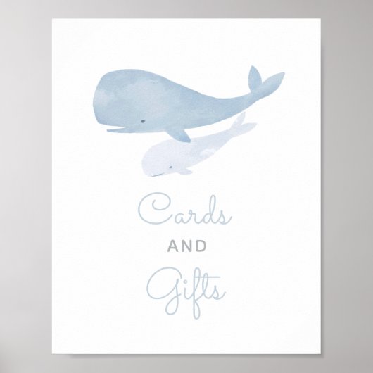 Walvis Onder het Zee Baby shower Kaarten en gesche Poster (Voorkant)