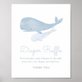 Walvis Onder het Zee Baby shower Luier Raffle Teke Poster (Voorkant)