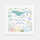 Walvis onder het Zee Baby shower Servet (Voorkant)