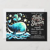 Walvis onder het Zee Boho Boy Baby shower Kaart (Voorkant)