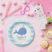 Walvis (onder het Zee) Gepersonaliseerde jongen Ve Papieren Bordje (Feest)