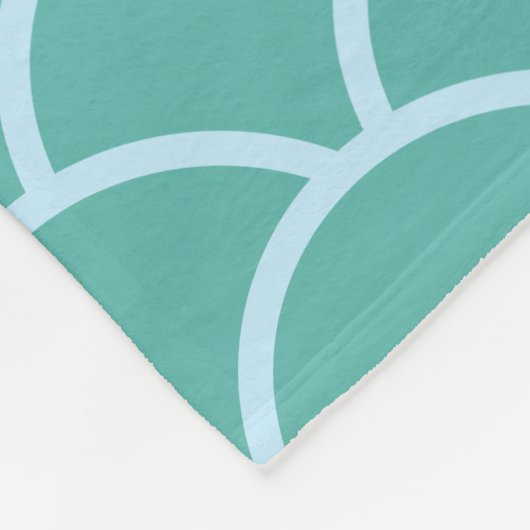 walvis op de Blauwgroen Wavy Ocean Fleece Deken (Hoek)