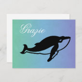 Walvis op Italiaans Bedankt Notitiekaartje (Voorkant / Achterkant)