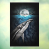 walvis op maanlicht raamsticker (Vel 3)