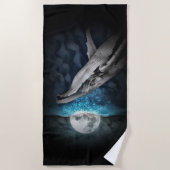 walvis op maanlicht strandlaken (Voorkant)