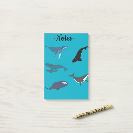 Walvis Post-it® Notes (Op bureau)