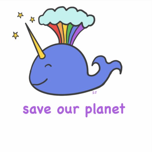 Walvis red de planeet sticker (Voorkant)