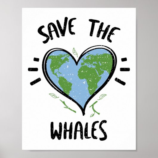 Walvis redt de walvisdag van aardse Gezegden Poster (Voorkant)