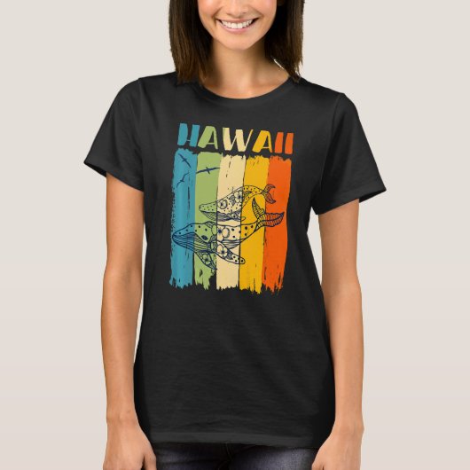 Walvis Retro Hawaii Hawaii Bijpassende Beste Vrien T-shirt (Voorkant)