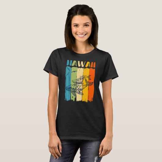Walvis Retro Hawaii Hawaii Bijpassende Beste Vrien T-shirt (Voorkant volledig)