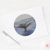 walvis ronde sticker (Envelop)