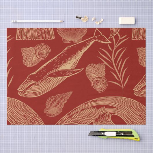 walvis rood tissuepapier (Craft)