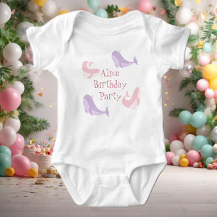 Walvis Roze Sering Pastelkleurige Oceaan Vis Verja Romper