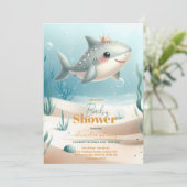 Walvis Schattige Onder het Zee Baby shower Kaart (Staand voorkant)