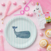 Walvis silhouet nautische schilderij oceaan papieren bordje (Feest)