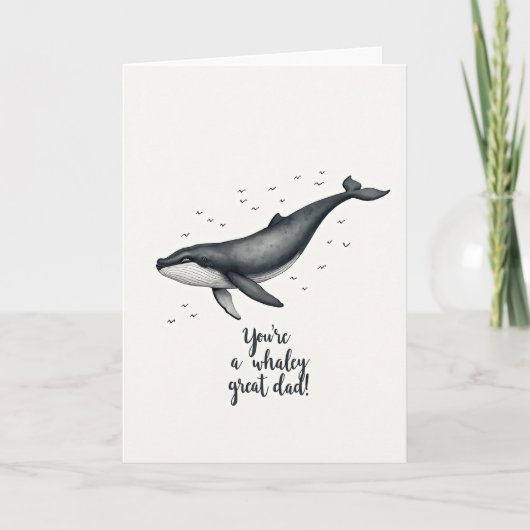 Walvis Silhouet Vaderdag Kaart (Voorkant)