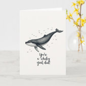 Walvis Silhouet Vaderdag Kaart (Gele Bloem)