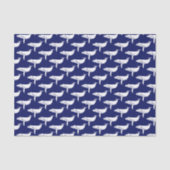 walvis Silhouette Tekening White Blue Tissuepapier (Voorkant)