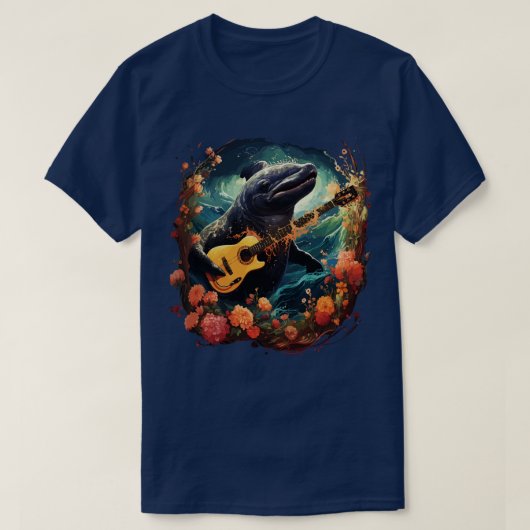 Walvis spelen gitaar t-shirt (Design voorkant)