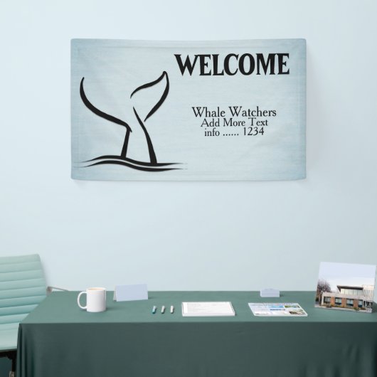 Walvis staart blauw spandoek (Beurs)