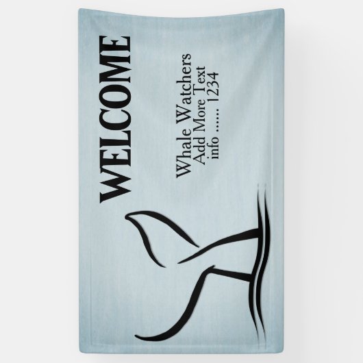 Walvis staart blauw spandoek (Verticaal)