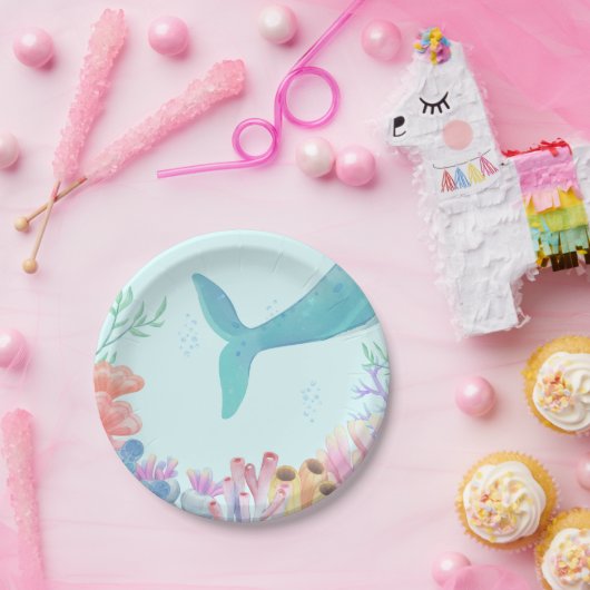 Walvis staart papier bord (Feest)