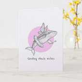 Walvis stuurt goede wensen grapjes kaart (Gele Bloem)