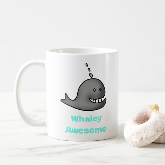 Walvis Super Grappig Walvis Pun Design Koffiemok (Met donut)