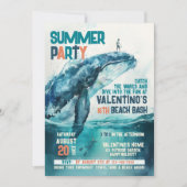 Walvis Surf en Duik Zomerstrandfeest Kaart (Voorkant)