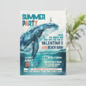Walvis Surf en Duik Zomerstrandfeest Kaart (Staand voorkant)
